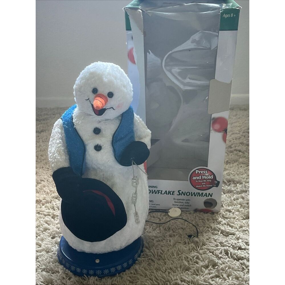 Gemmy Snowflake Spinning Snowman Singing Dancing Snow Miser Sings Only